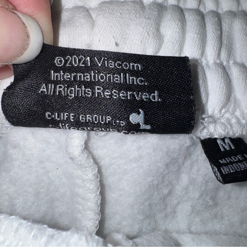 MTV Medium White Casual Pull On Drawstring Shorts‎ American Flag Y2K Retro Style - Picture 4 of 10